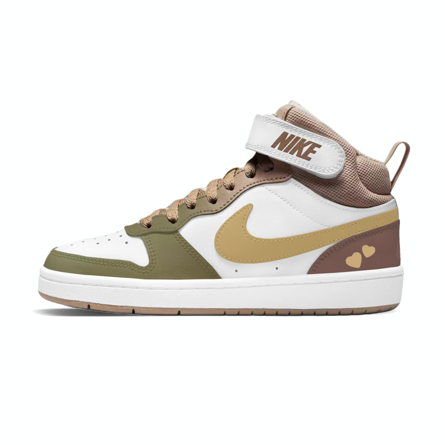 Nike Nike Court Borough Heartfelt Leather Mid top Kids' Skateboarding Shoes Green Unisex