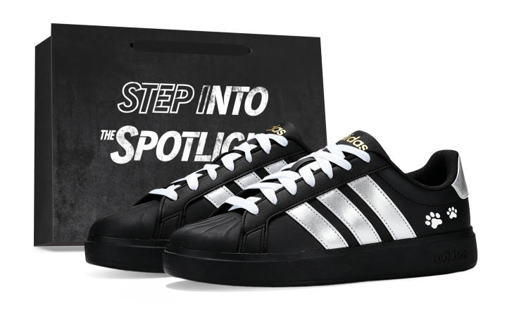 Adidas Adidas Street Talk Abrasion Resistant Lightweight Low top Skateboard Shoes Unisex Black Silver