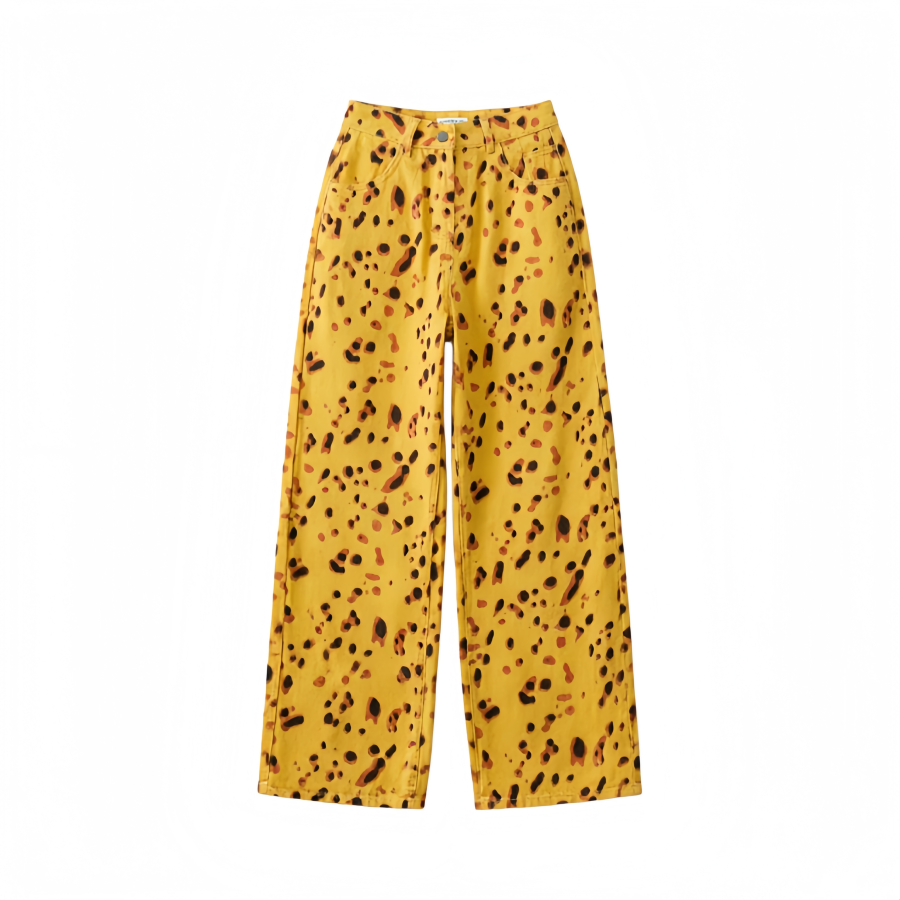 DUSHE Jeans Women's Yellow Thin Wide Leg Pants