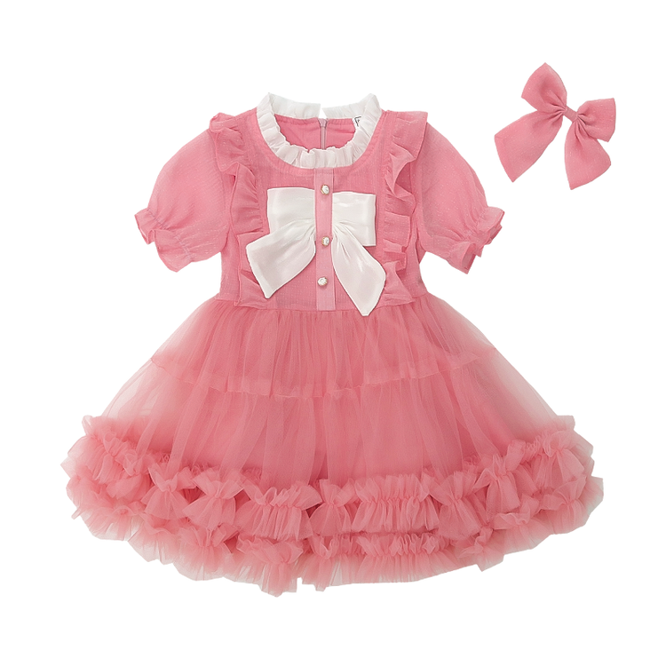 Lanza Kids Dresses Crew Neck Moderate Midi Skirt