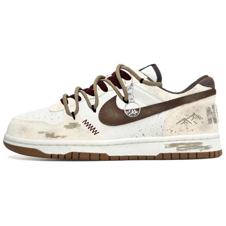 Nike Nike Big Pavo Leather Slip Resistant Cushioning Abrasion Resistant Low top Skateboard Shoes Men's Beige Brown