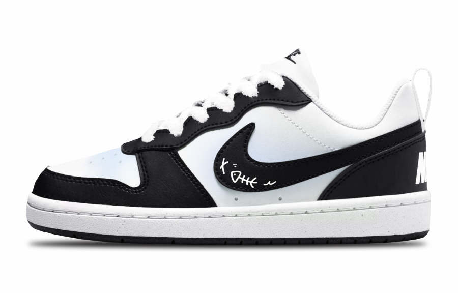 Nike Nike Court Borough Fish Meander Low top Kids' Skateboarding Shoes Black Blue Teenagers