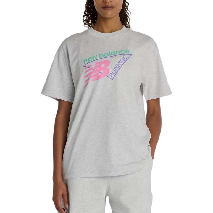 New Balance New Balance T Shirts Women's Gray Heather Multicolor Crew Neck Moderate