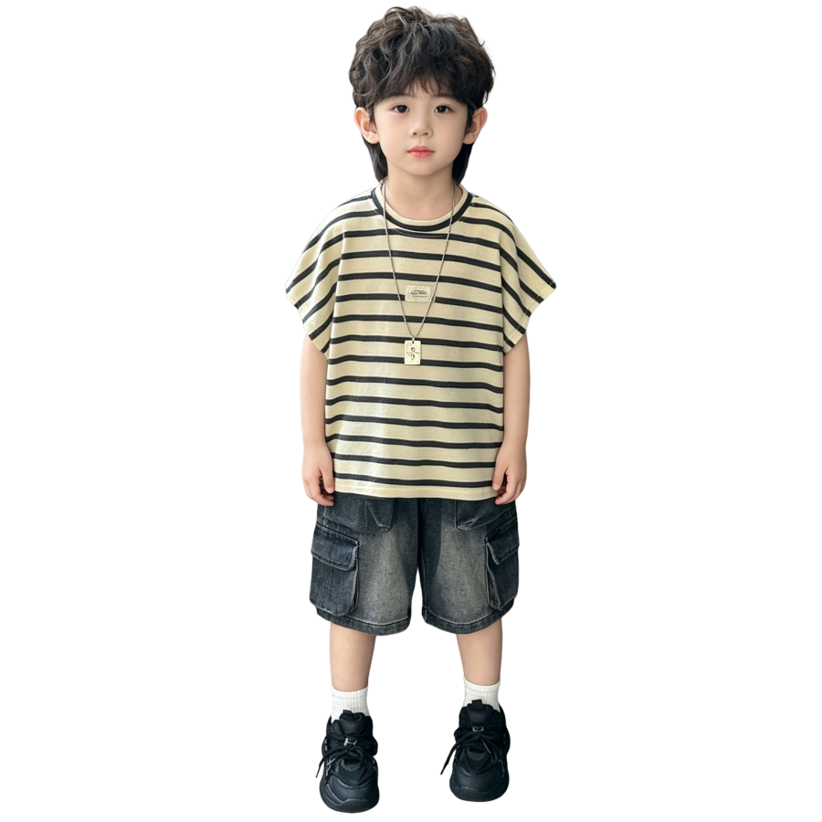 Lanza Kids Casual Sportswear Crew Neck Thin Stretch
