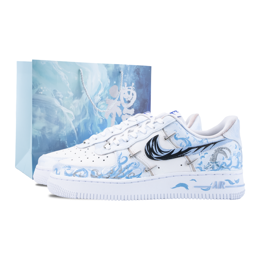 Nike Nike Air Force 1 Icelike Spirit Sheep Slip Resistant Abrasion Resistant Low top Skateboard Shoes Unisex Blue White