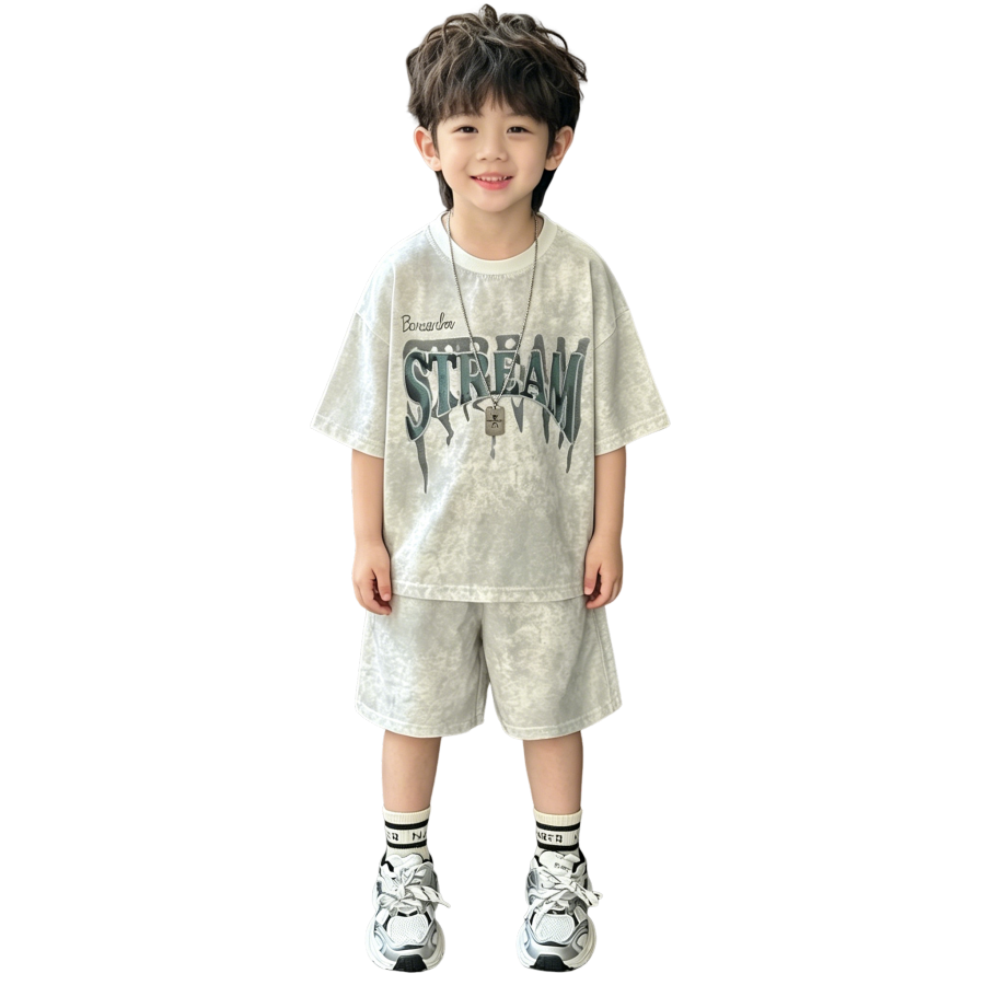 Lanza Kids Casual Sportswear Crew Neck Thin Stretch