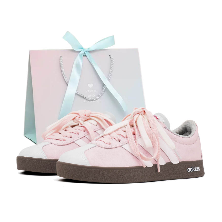 Adidas Adidas Vl Court Classic White Peach Bubble Low top Skateboard Shoes Unisex Pink