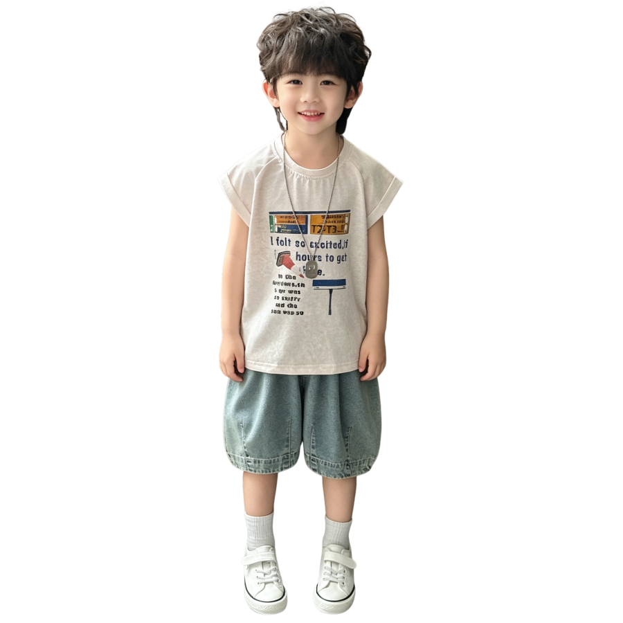 Lanza Kids Casual Sportswear Crew Neck Thin Stretch