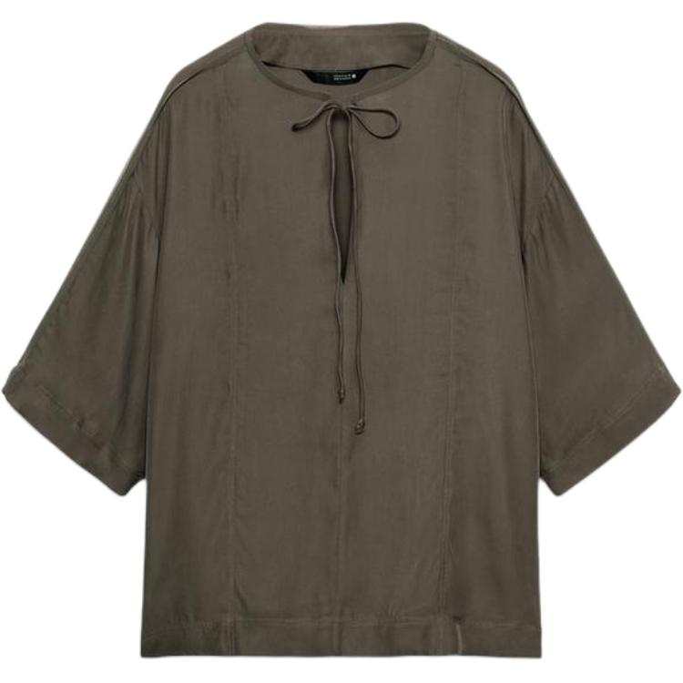 ZARA ZW Shirts Women's Gray V Neck