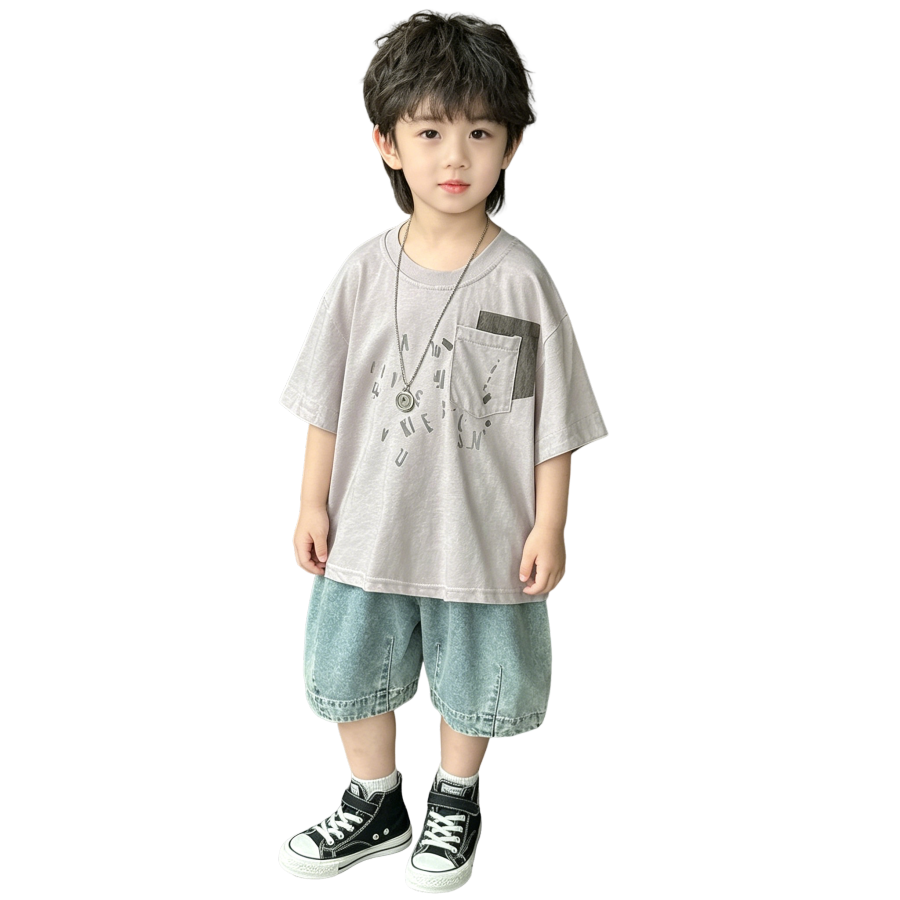Lanza Kids Casual Sportswear Crew Neck Thin Stretch