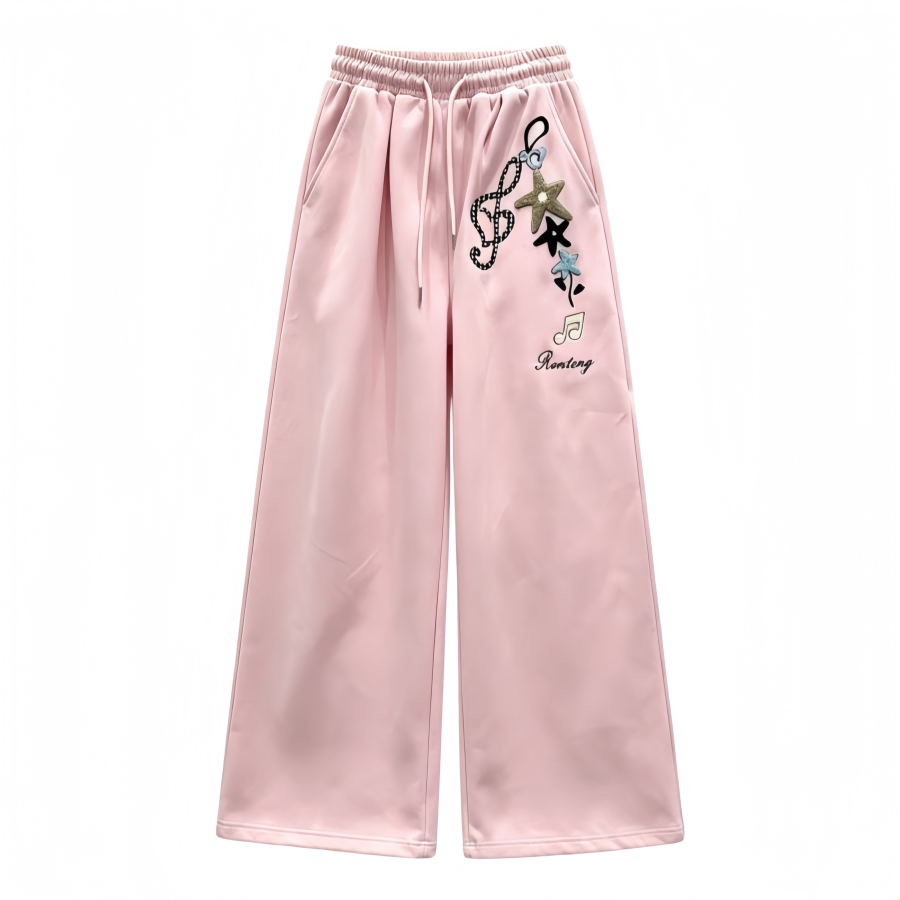 DUSHE Casual Pants Women's Pink Thin Wide Leg Pants