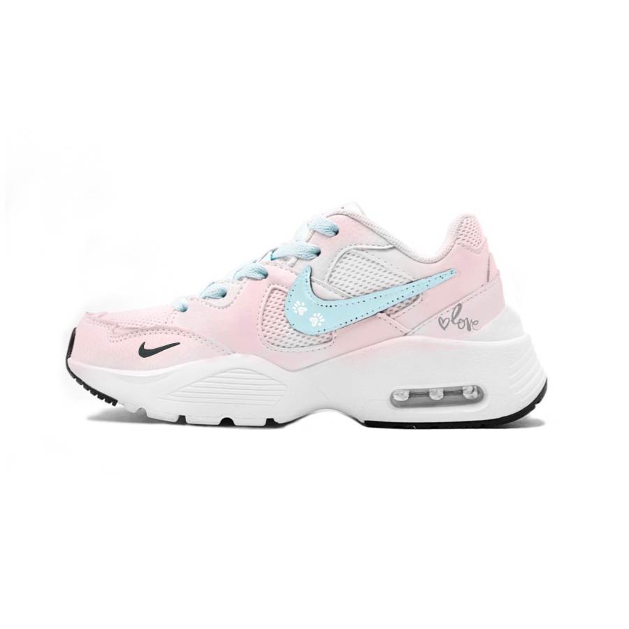 Nike Nike Air Max Fusion Cushioning Slip Resistant Breathable Low top Running Shoes Women's White/Pink/Blue