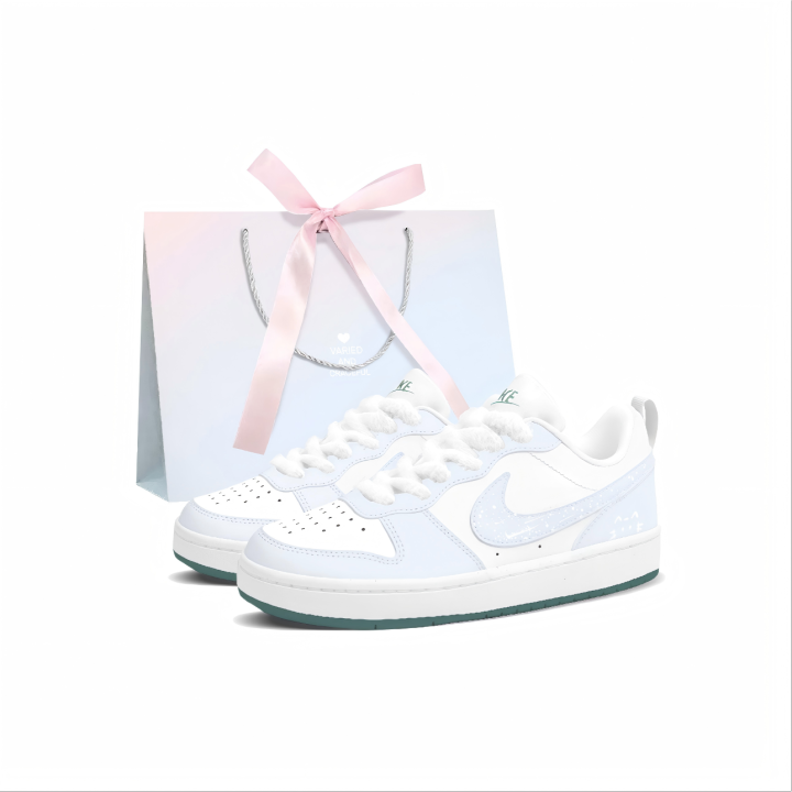 Nike Nike Court Borough2 Brilliant Shooting Stars Synthetic Leather Slip Resistant Abrasion Resistant Low top