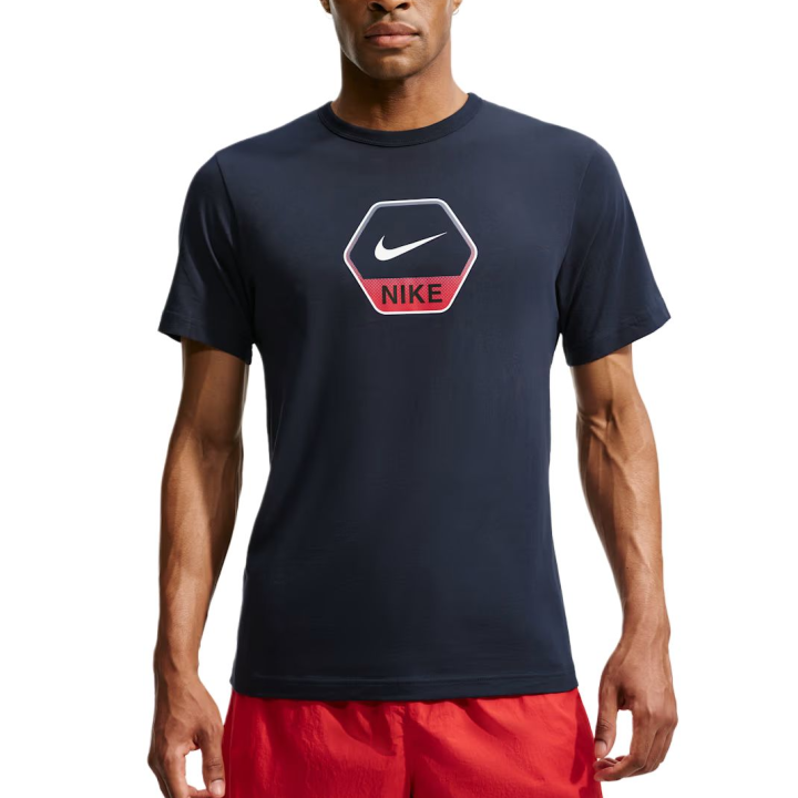 Nike Nike Sportswear T Shirts Men's Obsidian Color Crew Neck Moderate