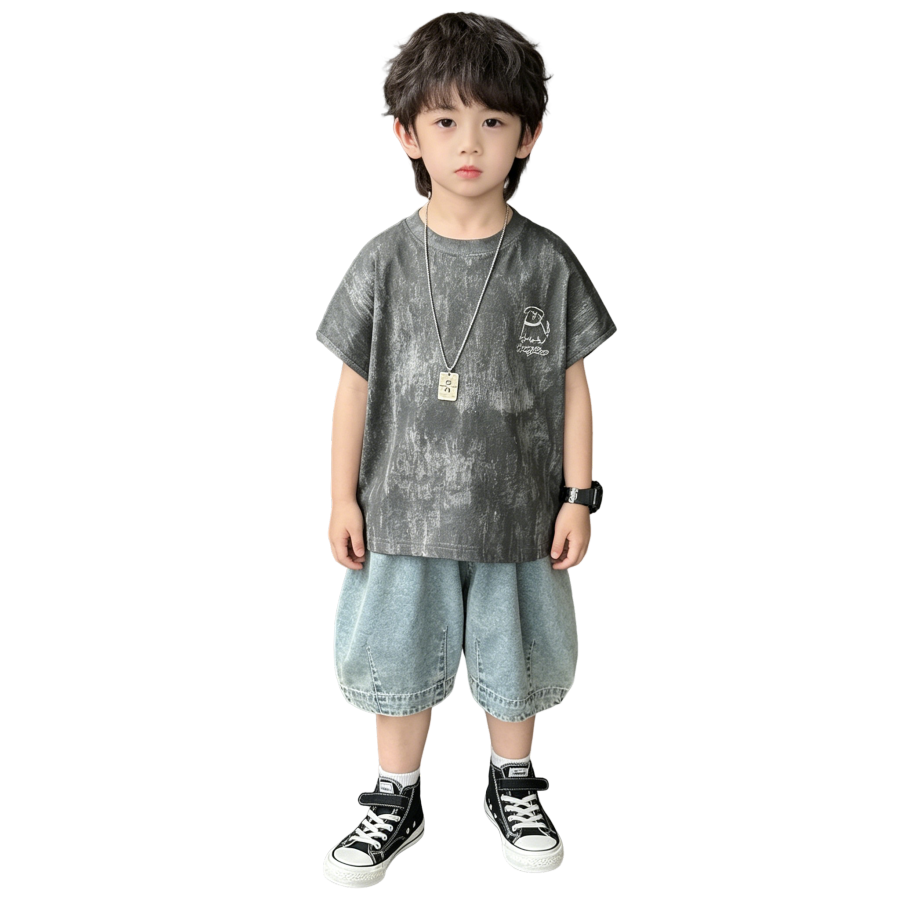 Lanza Kids Casual Sportswear Crew Neck Thin Stretch