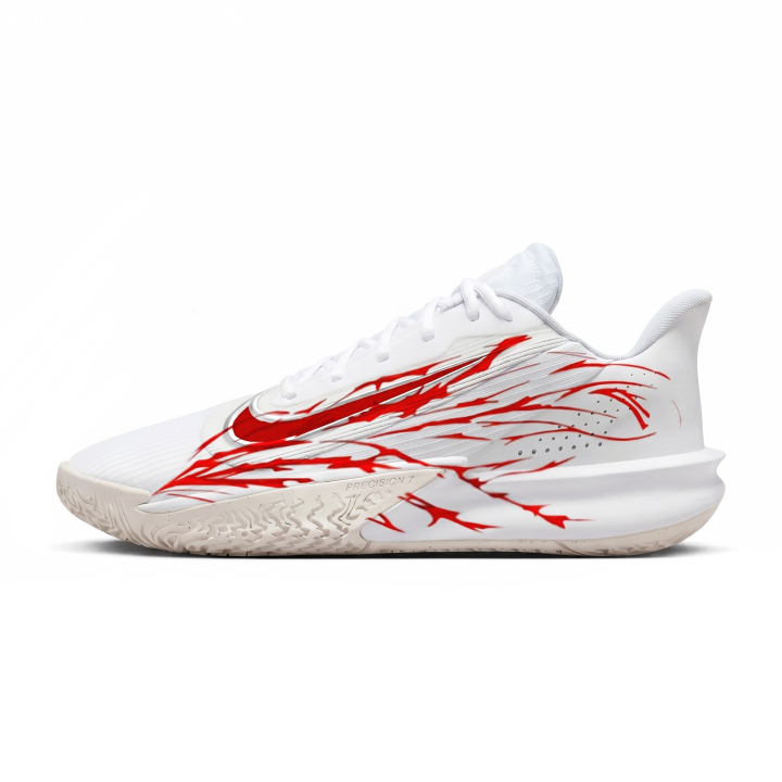 Nike Nike Precision 7 Cushioning Slip Resistant Abrasion Resistant Grip Low top Basketball Shoes Men's Red