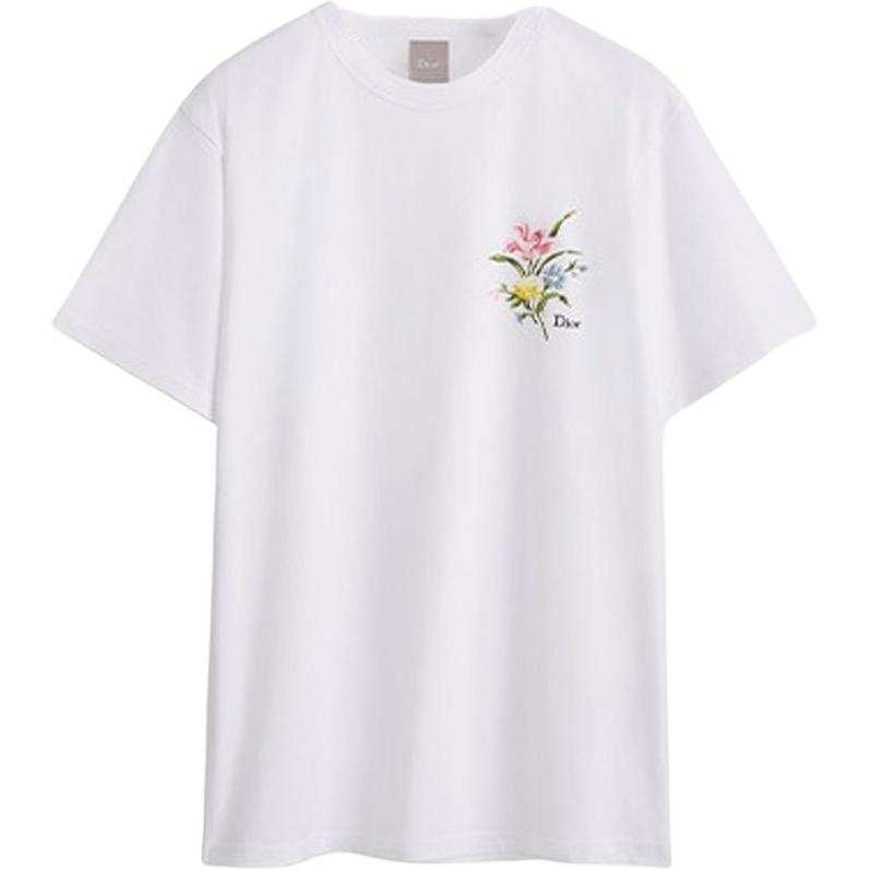 DIOR T Shirts Men's White Crew Neck Moderate