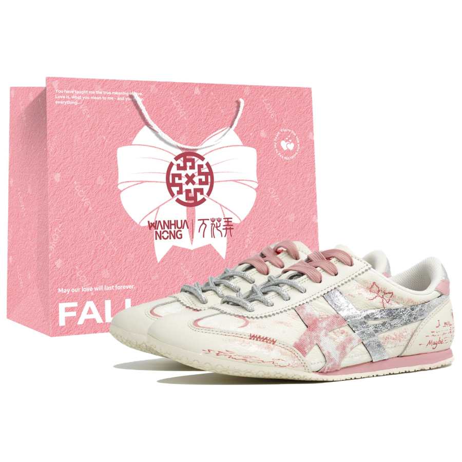 Onitsuka Tiger Machu Racer Wan Hua Nong, Xiao Xin Yi, Shopping Bag Lightweight Low top Casual Shoes Unisex Beige Pink