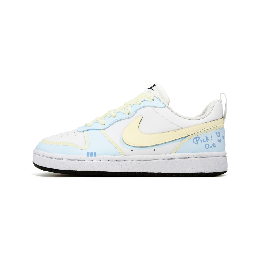 Nike Nike Court Borough Cloud Edge Milk Blue Synthetic Leather Low top Kids' Skateboarding Shoes Light Blue Unisex