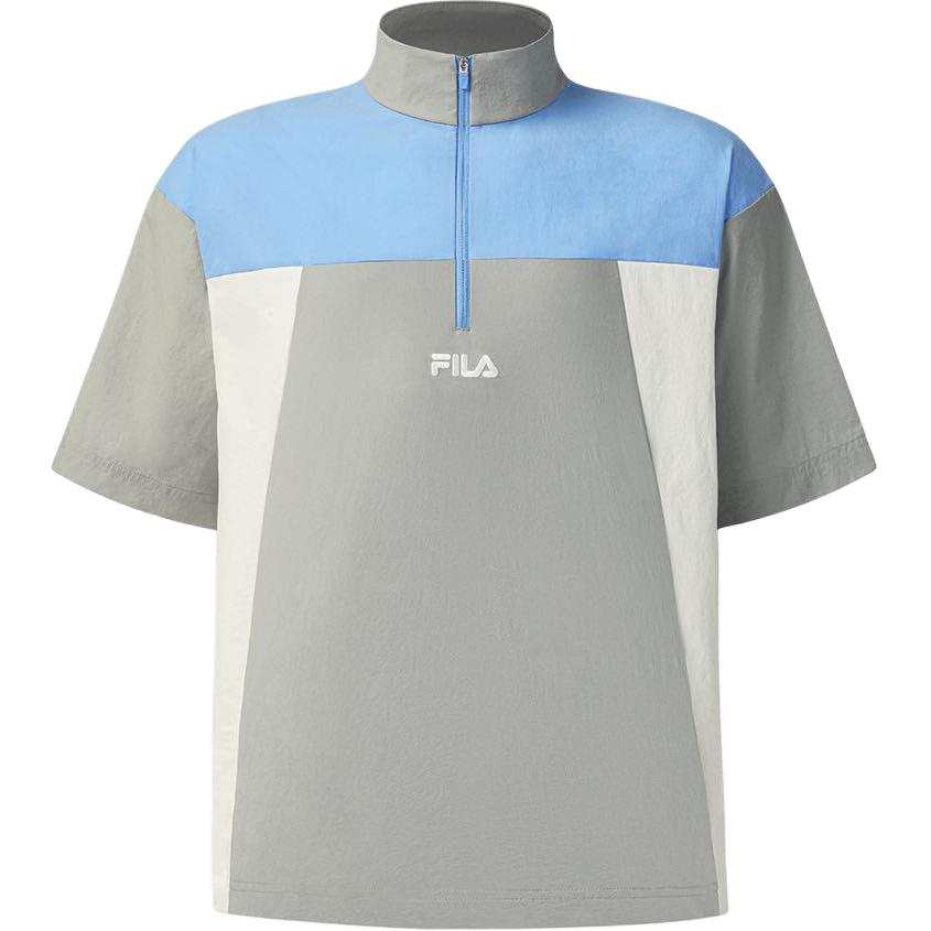 FILA Tennis Tops Men's Mountain Shadow Gray Stand Collar Moderate