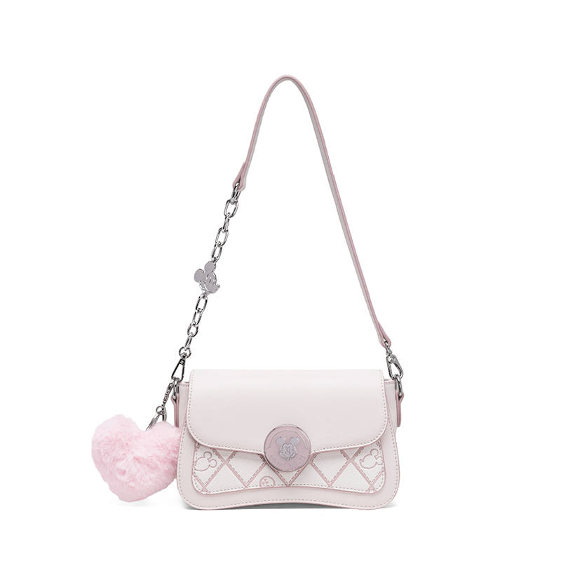 Disney Synthetic Leather Shoulder Bag Women's Pink