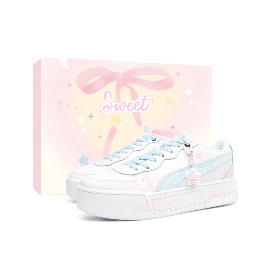 PUMA Skye Pavo Slip Resistant Abrasion Resistant Balance Low top Skateboard Shoes Women's Blue White Shopping Bag