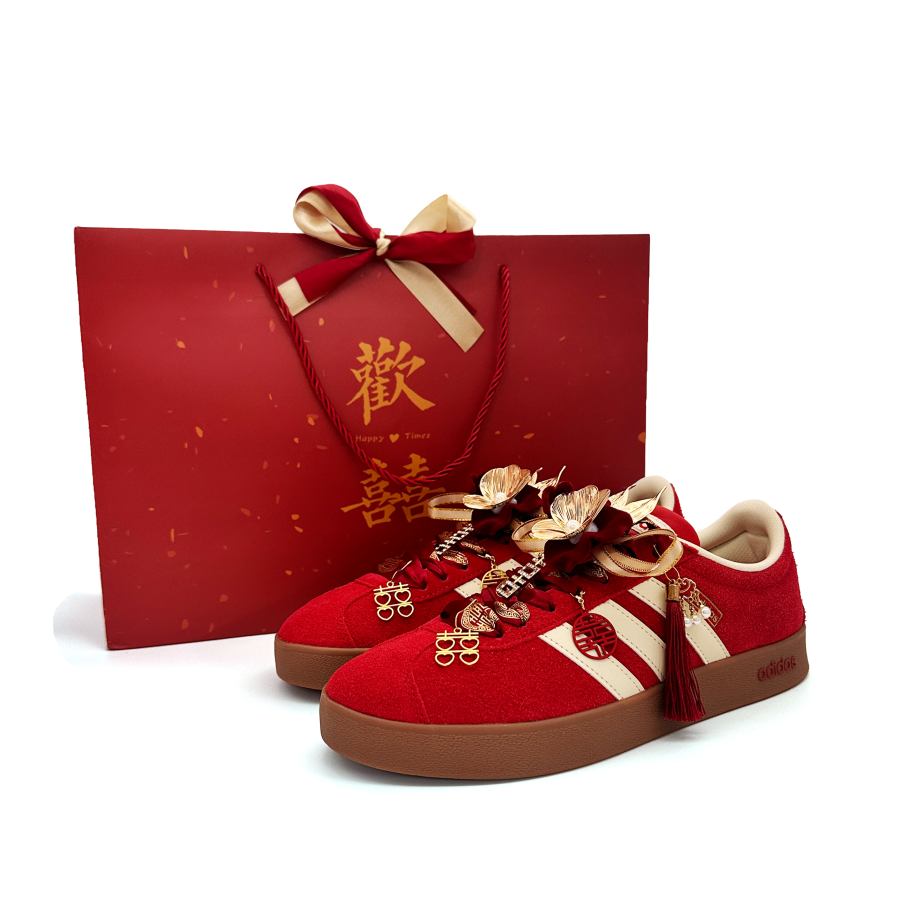 Adidas Adidas Vl Court Classic Golden Jubilee Abrasion Resistant Low top German Army Trainers Unisex Red