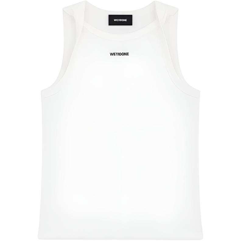 WE11DONE Tank Tops Women's White Crew Neck Straight Fit