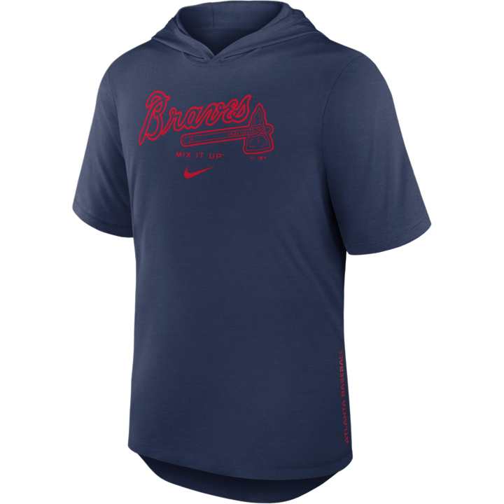 Nike Nike Atlanta Braves Arched Wordmark Men's Nike Dri-FIT Mlb Hooded T-Shirt