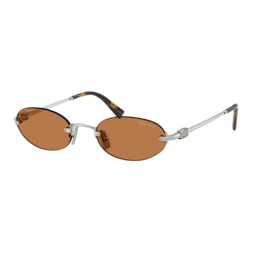 MIU MIU Metal Round Sunglasses Unisex Silver
