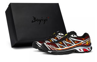 SALOMON XT 6 811 Manufacturing, Burning City, Special Shoe Box Low top Outdoor Shoes Unisex Black Red Silver