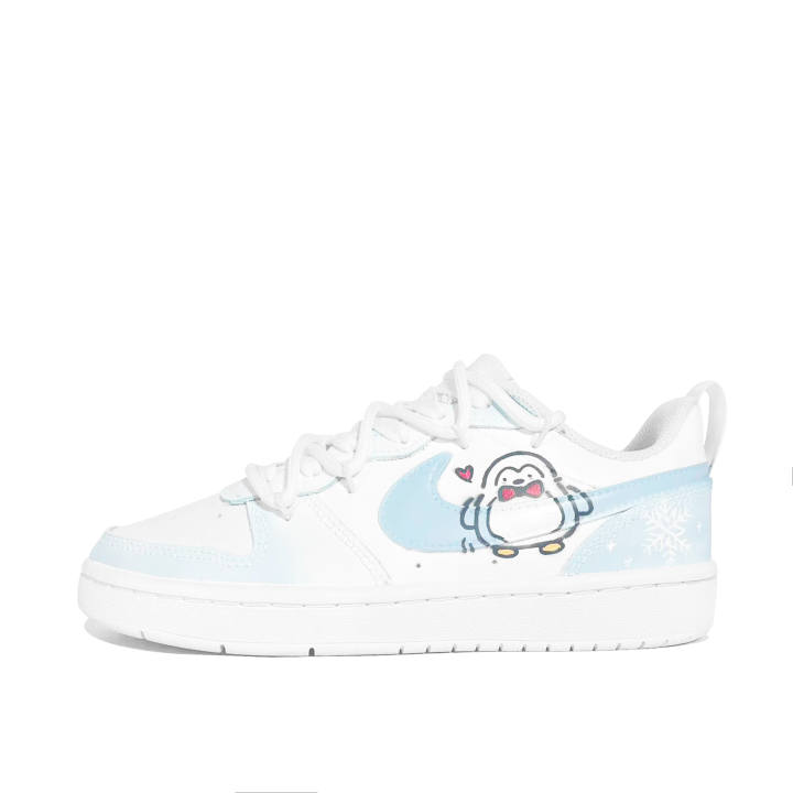 Nike Nike Court Borough Mr. Penguin Leather Slip Resistant Cushioning Abrasion Resistant Breathable Low top