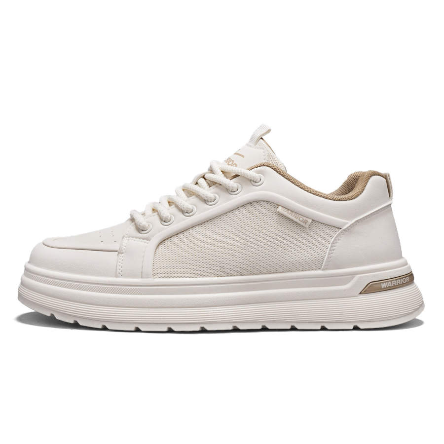 WARRIOR WARRIOR Skateboard Shoes Men's Low Top Beige Khaki