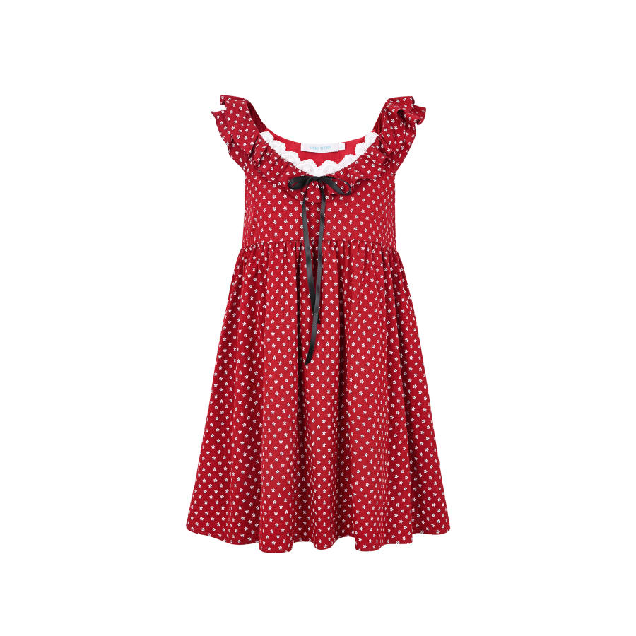 Umoumo Sleeveless Dresses Women's Red V Neck Thin Short Skirt