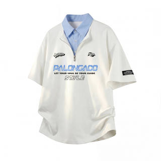 PAL ONGACO Polo Shirts Unisex Polo Collar Moderate Mock Two Piece