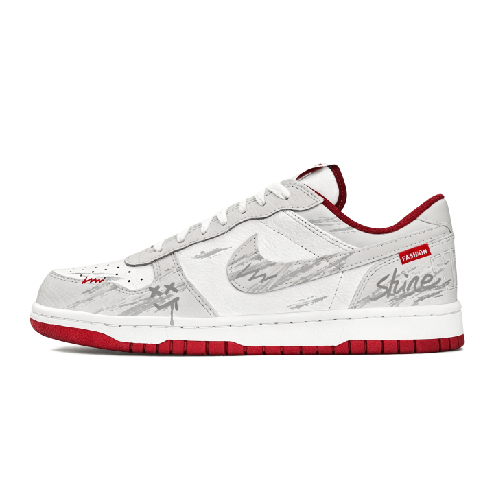 Nike Nike Big Slip Resistant Abrasion Resistant Low top Skateboard Shoes Men's Gray White