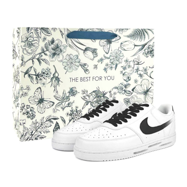 Nike Nike Court Vision 1 Ink Stain Slip Resistant, Lightweight, And Breathable Low top Skateboard Shoes Unisex Black White