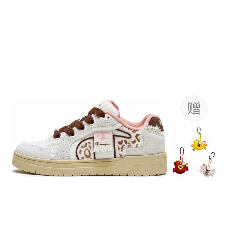 Champion SS26 Low top Skateboard Shoes Unisex Milk White/Caramel Brown