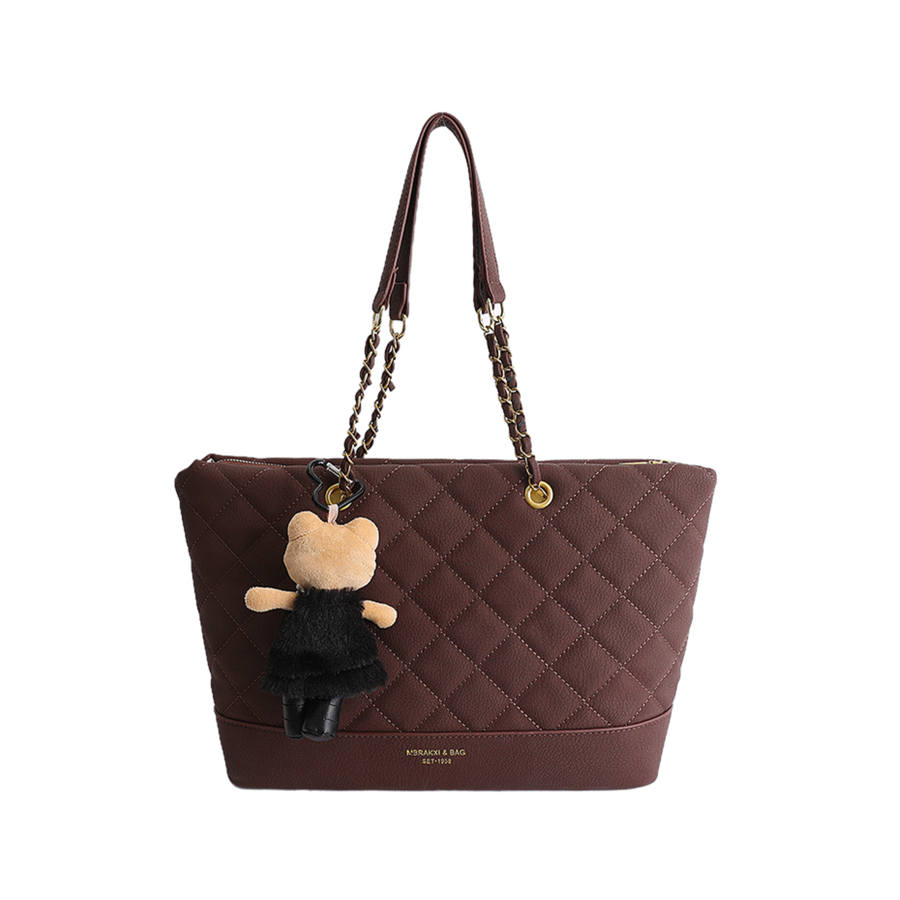 YALU Pu Handbag Women's Coffee/Brown/Ecru/Red/Black