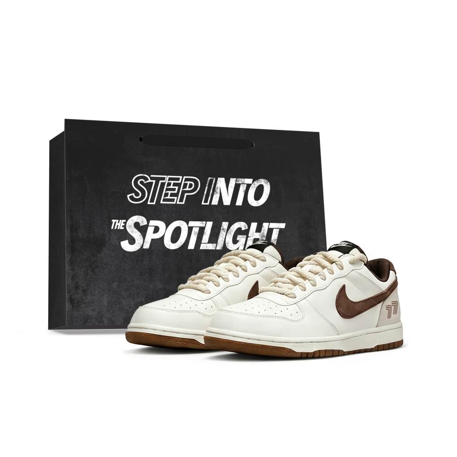 Nike Nike Big Numbers Coffee Brown Slip Resistant Abrasion Resistant Low top Skateboard Shoes Unisex Ecru Coffee