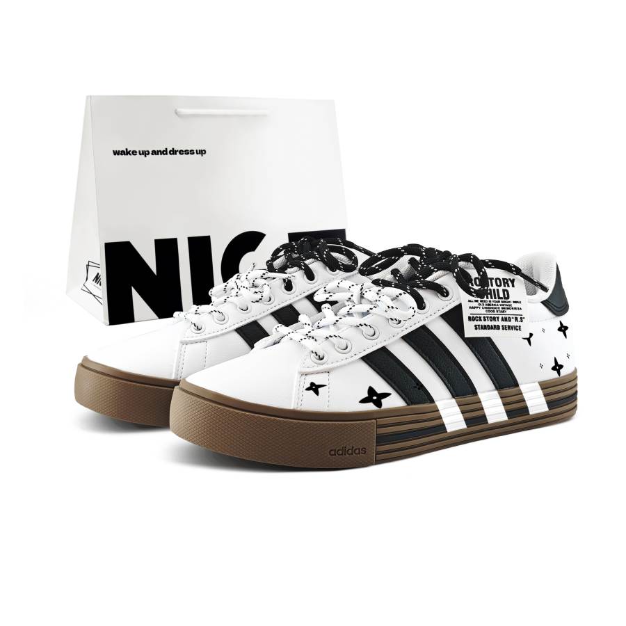 Adidas Adidas Daily 4.0 Print, Double Strap, Shopping Bag Slip Resistant Abrasion Resistant Low top Skateboard Shoes Unisex