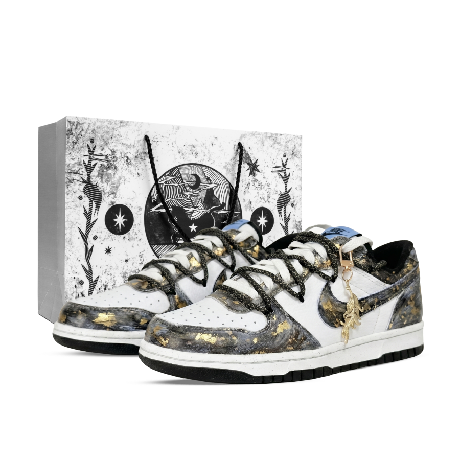 Nike Nike Big Gold Rush, Monster Lab Low top Skateboard Shoes Unisex Black White Gold