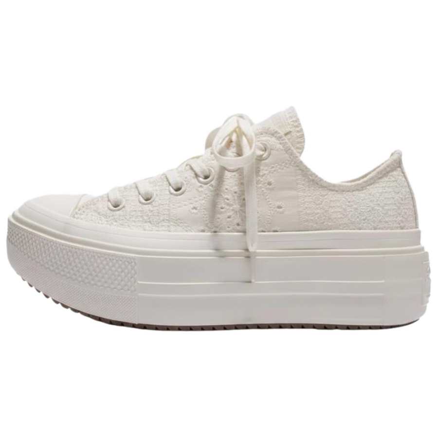 Converse Converse Double Stack Height Increasing Low top Canvas Shoes Women's Beige