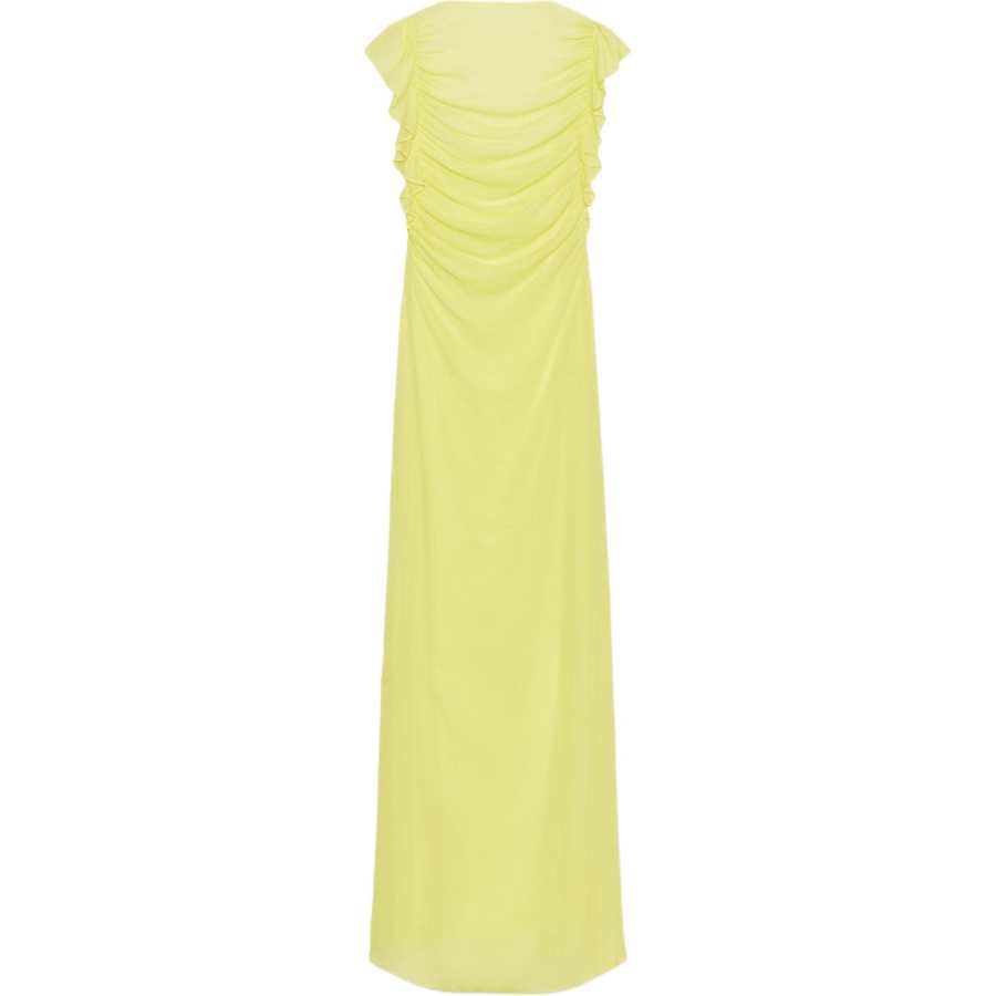 ZARA Sleeveless Dresses Women's Lemon Yellow Moderate Midi Skirt