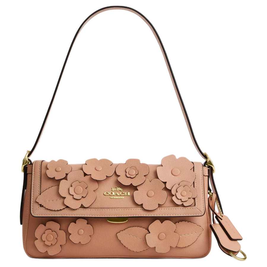 COACH COACH Etta Leather Shoulder Bag Small Women's Light Pink