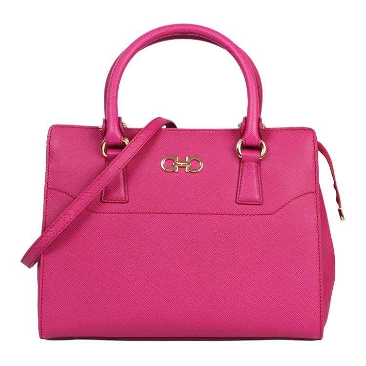 FERRAGAMO Cow Leather Shoulder Bag, Crossbody Bag, Handbag Women's Pink Purple