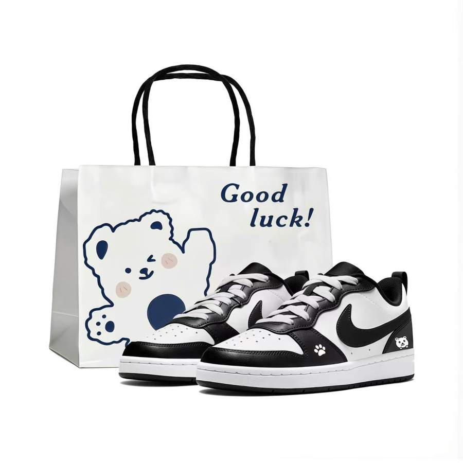 Nike Nike Court Borough Black White Low top Kids' Skateboarding Shoes Teenagers
