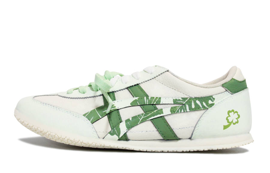 Onitsuka Tiger Machu Racer Walking Planet, Fresh Four Leaf Clover Low top Casual Shoes Unisex Beige Green