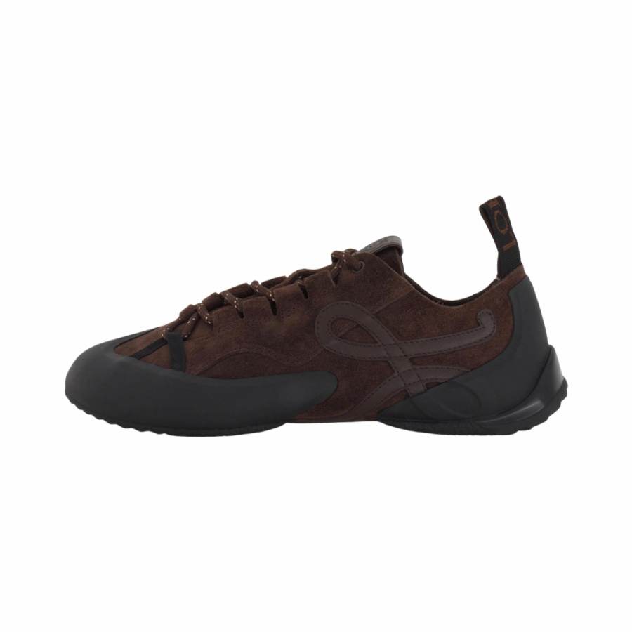 LOEWE Grip Suede Low top Casual Shoes 0.5cm Women's Dark Brown