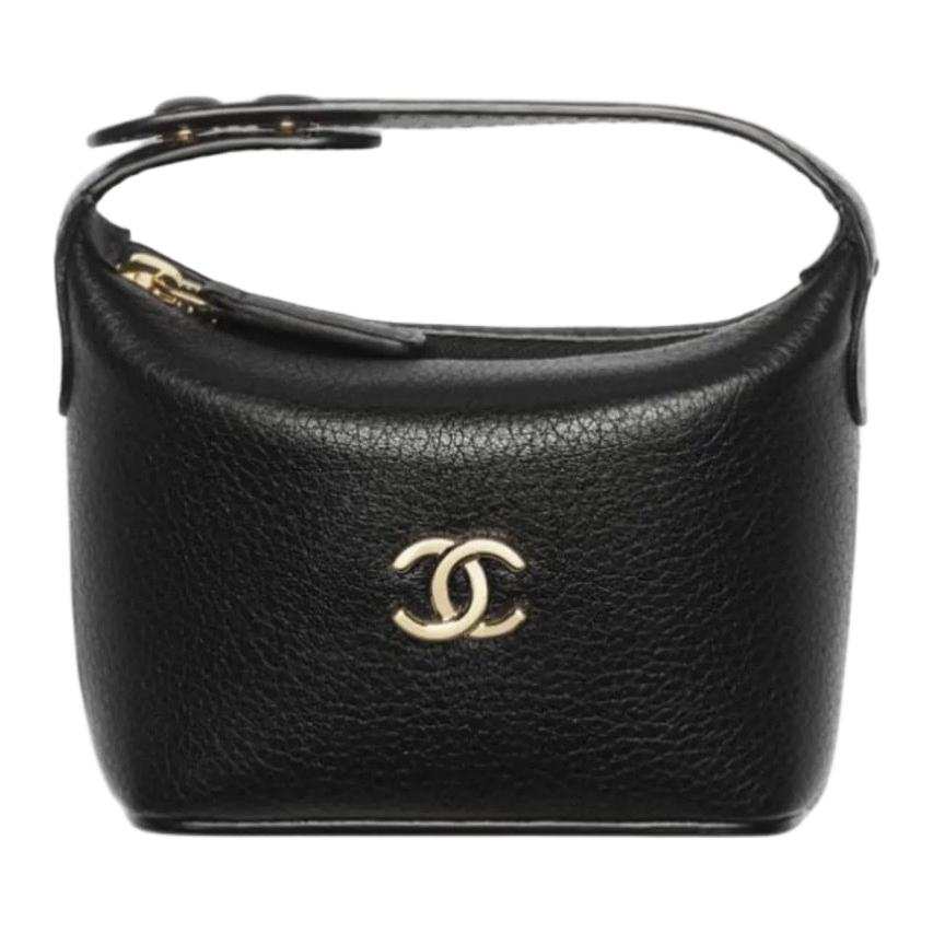 CHANEL Sheepskin Handbag Mini Women's Black